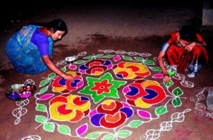 Rangoli made at every home (Image Courtesy Hubpages)